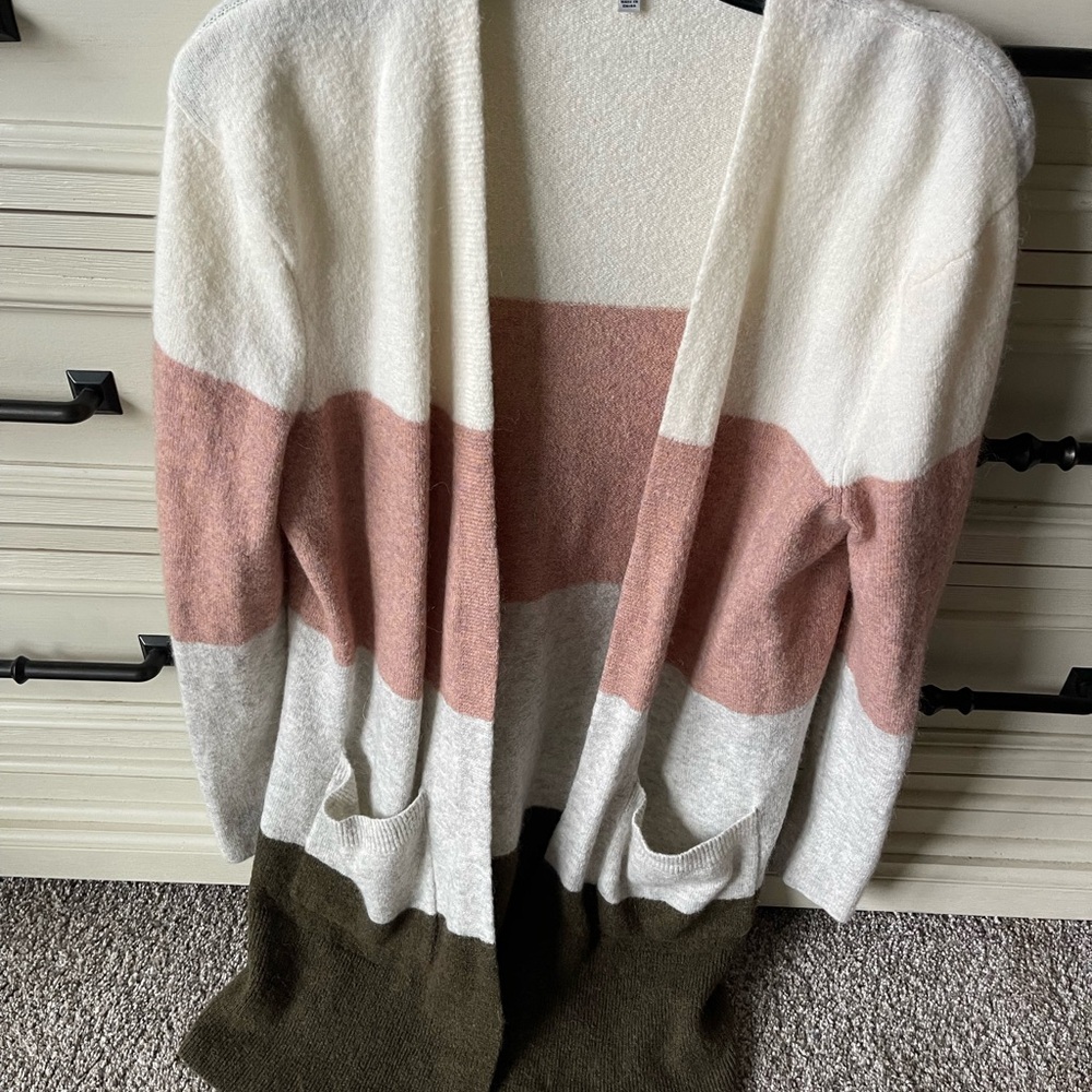 Madewell Kent Colorblock stripe Cardigan sweater size XS